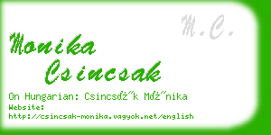 monika csincsak business card